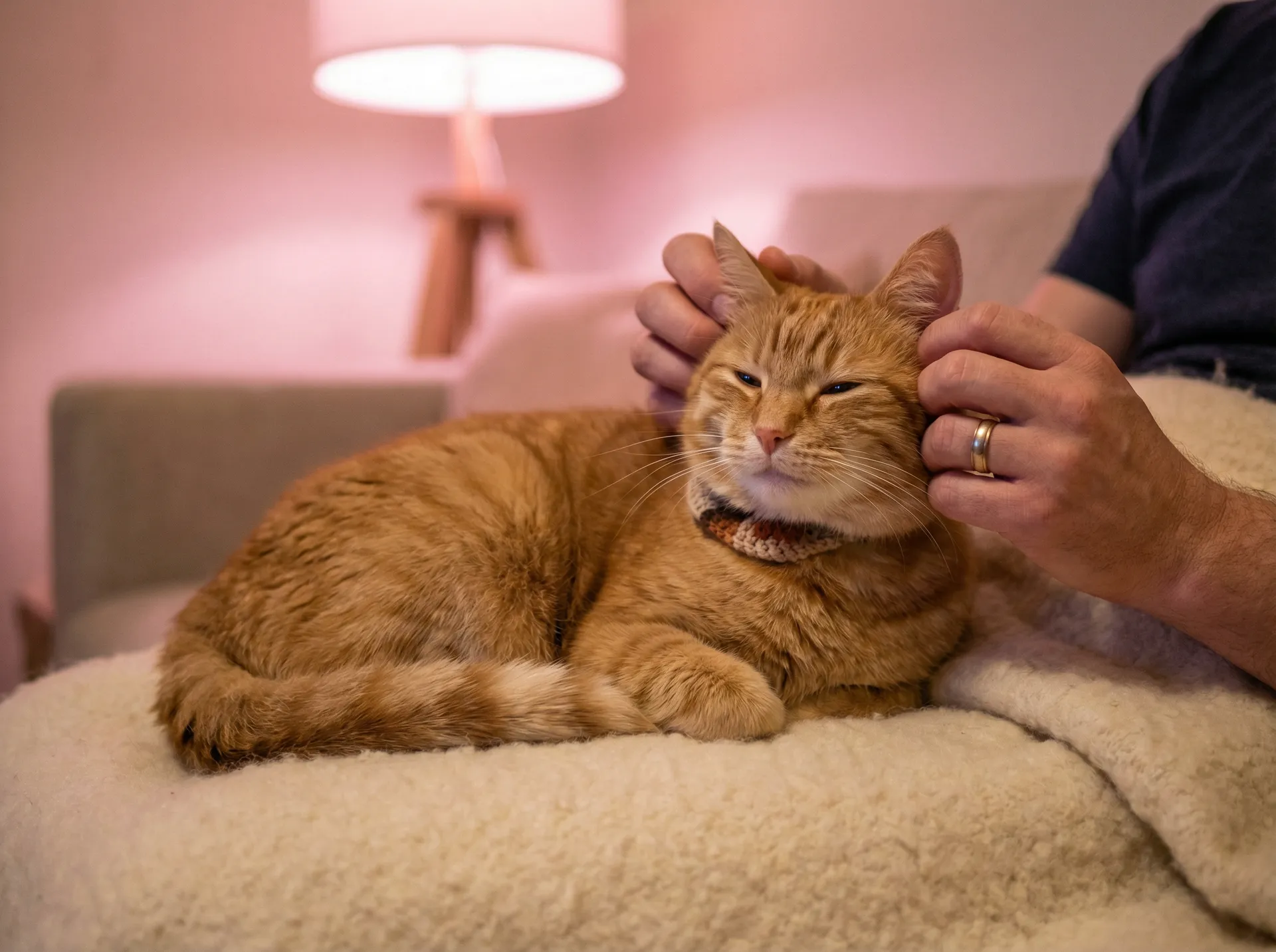 猫咪被温柔抚摸的幸福时刻 - 持续惊恐